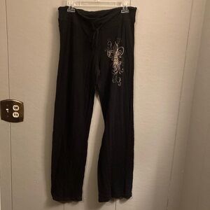 Stylish Black Party Pants with rhinestone
